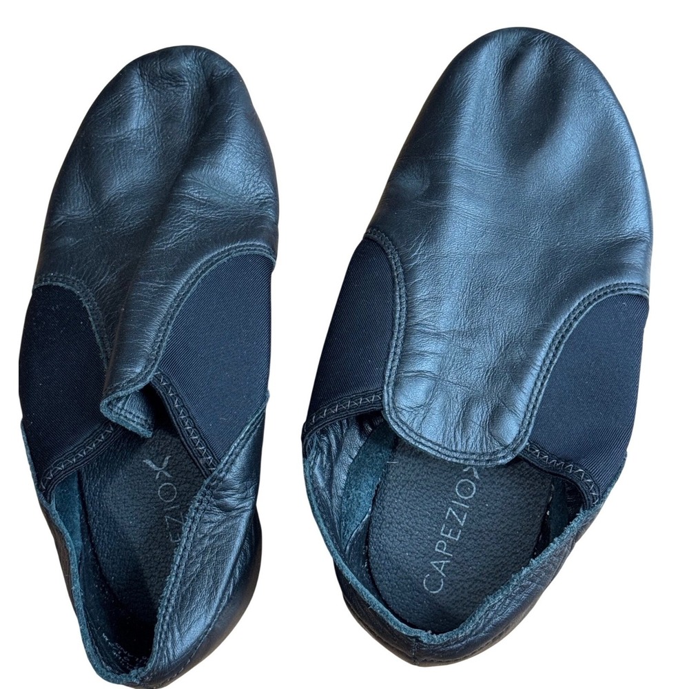 Capezio‎ Black Leather Split Sole Jazz Dance Shoes Women's Size L